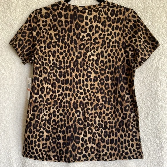 NWT Michaell Kors T-Shirt. Dark Camel Leopard - Picture 7 of 8